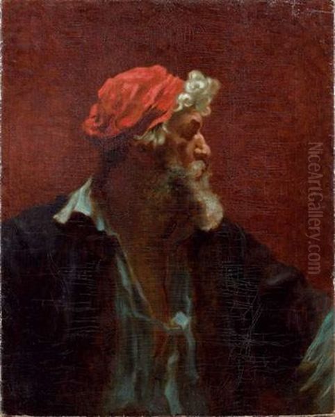 Autoportrait Au Bonnet Rouge Oil Painting by Louis Anquetin