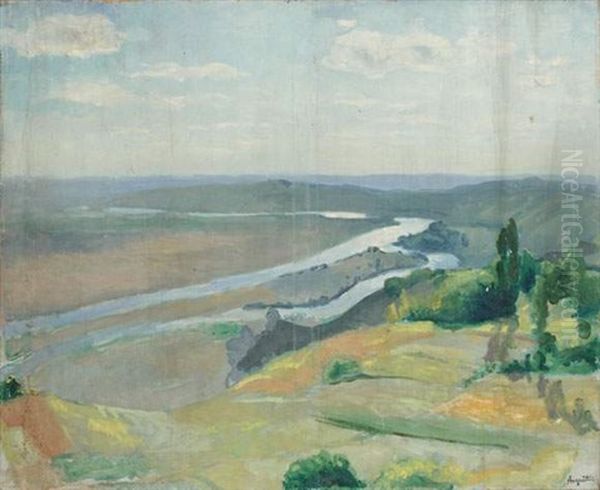 La Seine A Vetheuil Oil Painting by Louis Anquetin