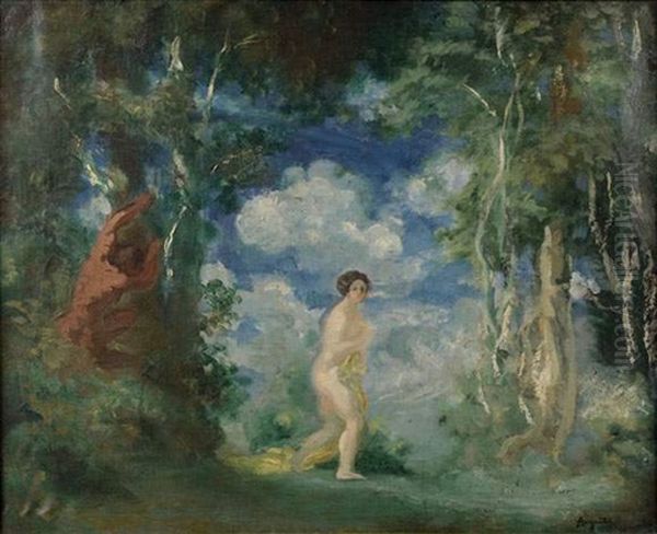 Nymphe Dans Les Bois Oil Painting by Louis Anquetin