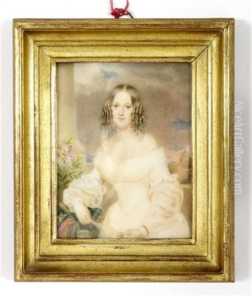 Portrait Eines Madchen Oil Painting by Alois Von Anreiter