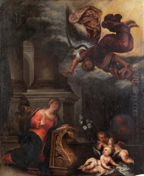 L'annunciazione Oil Painting by Giovanni Andrea Ansaldo