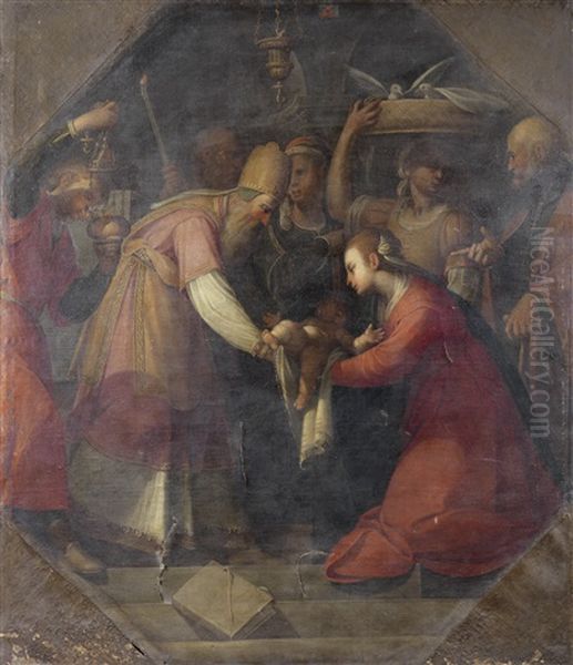 The Presentation In The Temple Oil Painting by Giovanni Andrea Ansaldo