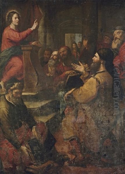 Christ Among The Doctors Oil Painting by Giovanni Andrea Ansaldo