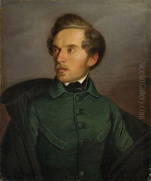 Portrait Of The Composer Gustav Barth (1811-1897) Oil Painting by Gustav Anschutz