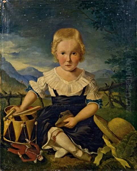 Der Kleine Trommler Oil Painting by Hermann Anschutz