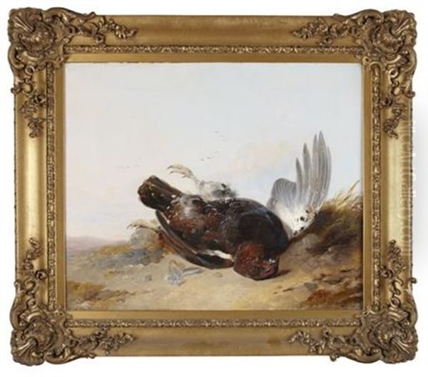 A Still Life Of Dead Game On A Hillside Oil Painting by Richard Ansdell