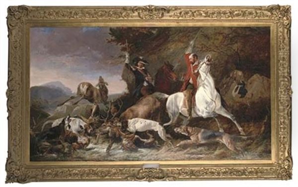 The Kill: A Stag Hunting Scene by Richard Ansdell