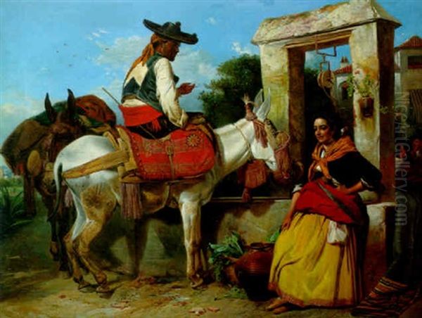 Spanish Gossip Oil Painting by Richard Ansdell