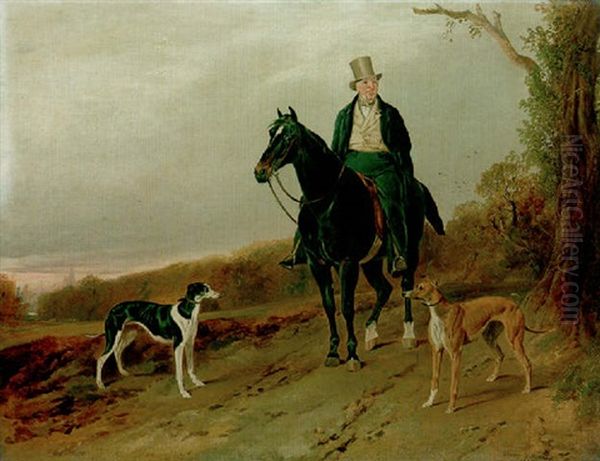 Charles, Second Earl Talbot, On A Dark Bay Hunter With His Greyhounds 