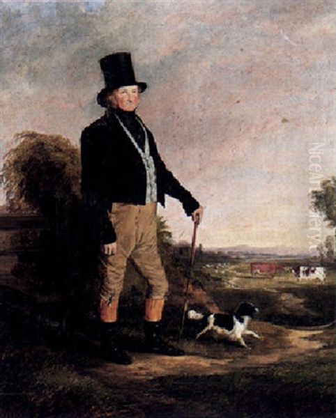 Portrait Of Mr. Bevan Of Spring's Farm, Rivens Hall, Witham, Essex Oil Painting by Richard Ansdell