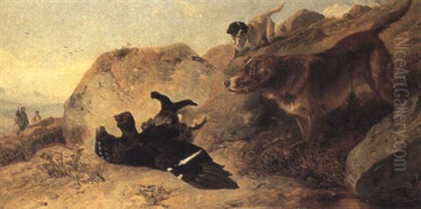 Retrieving Blackgame Oil Painting by Richard Ansdell