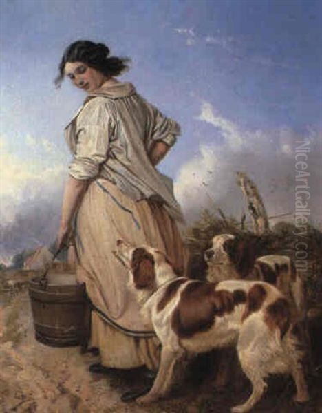 The Milkmaid Oil Painting by Richard Ansdell