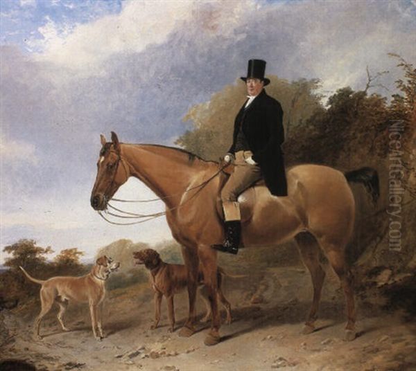 Edward Gibbon Of Everton, Near Liverpool, On His Road Hunter Oil Painting by Richard Ansdell