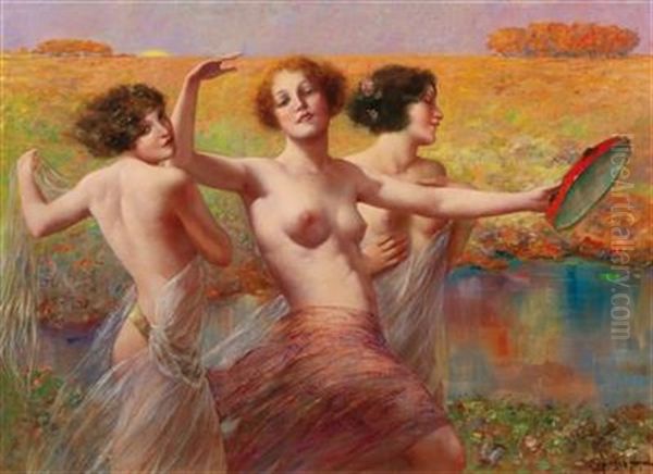 Three Graces Oil Painting by Eduard Ansen-Hofmann