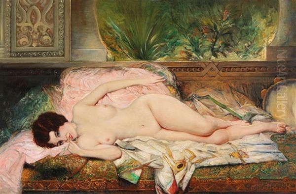 Reclining Beauty Oil Painting by Eduard Ansen-Hofmann