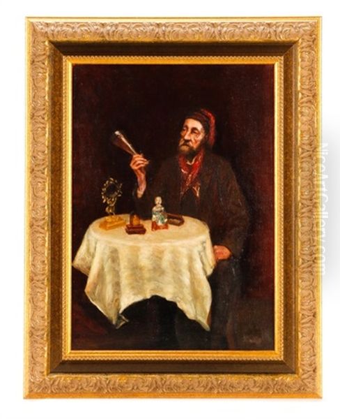 Man With Glass Oil Painting by Eduard Ansen-Hofmann