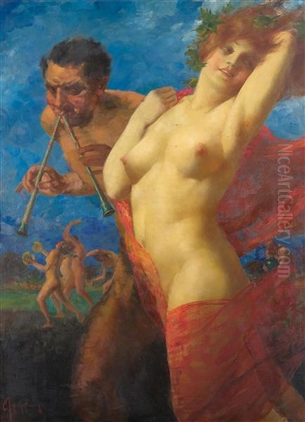 Bacchanten Oil Painting by Eduard Ansen-Hofmann