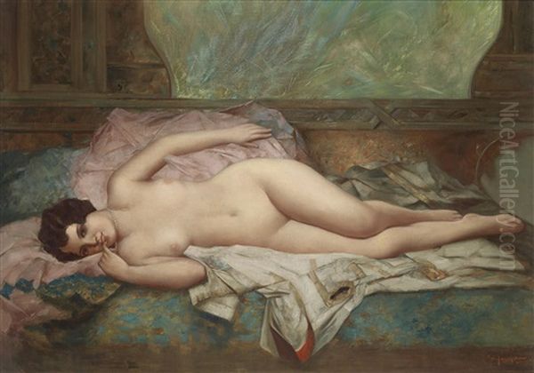 Liegender Frauenakt Oil Painting by Eduard Ansen-Hofmann