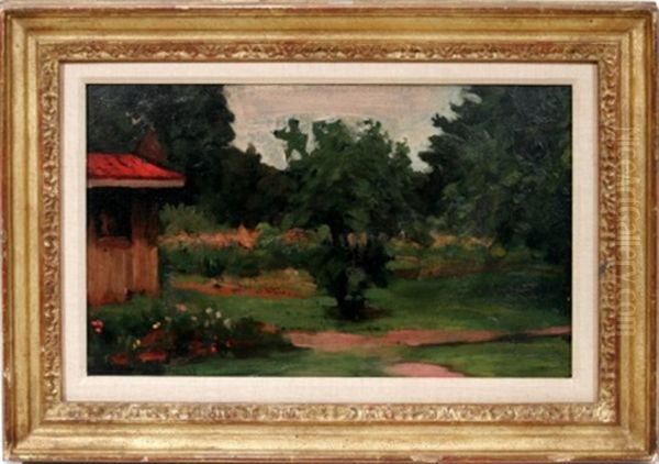 Garden Landscape Oil Painting by Thomas Anshutz