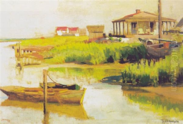 Summer House On The Marsh Oil Painting by Thomas Anshutz