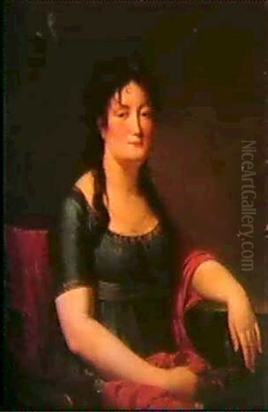 Portrait De Femme Oil Painting by Antoine Jean Joseph Ansiaux