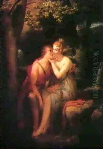 Angelique Et Medor Oil Painting by Antoine Jean Joseph Ansiaux