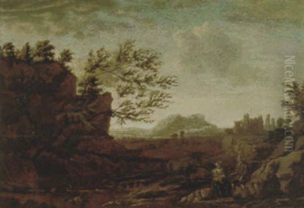 Riposo Nella Fuga In Egitto Oil Painting by Peter Laurensz van Ansloo