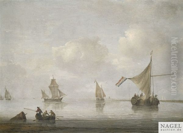 Segelschiffe Auf Reede Oil Painting by Arnoldus van Anthonissen