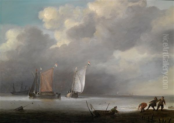 Heimkehrende Fischer Oil Painting by Arnoldus van Anthonissen