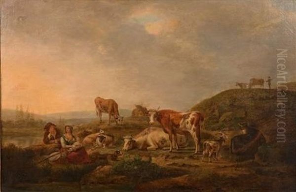 Le Repos Des Bergers by Hendrick Joseph Anthonissen