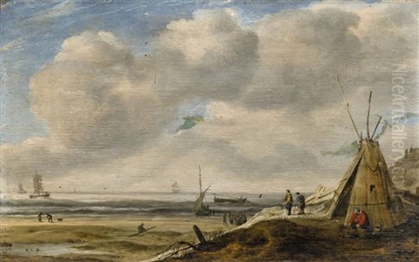 Coastal Landscape With A Tent Oil Painting by Hendrick Van Anthonissen