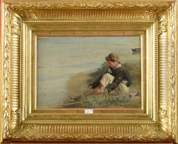 Le Petit Pecheur Oil Painting by Louis Joseph Anthonissen