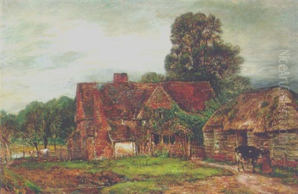 Berkshire Farm Building Of The Olden Times Oil Painting by Henry Mark Anthony