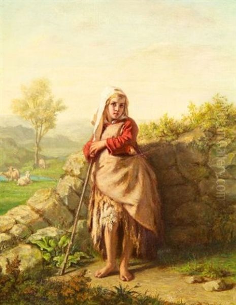 Peasant Girl Oil Painting by Alexandre Antigna