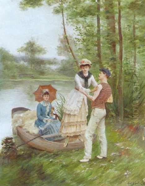 Afternoon By The Lake Oil Painting by Paul d' Antin