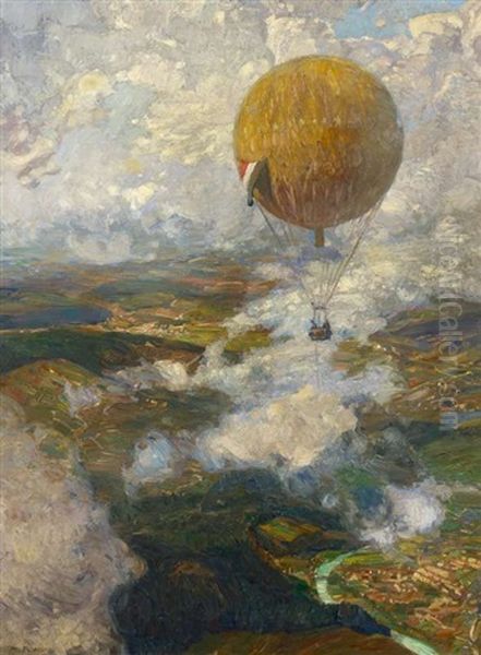 Im Fesselballon Uber Den Vogesen by Otto Antoine