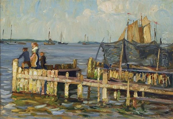 On The Boardwalk Oil Painting by Otto Antoine