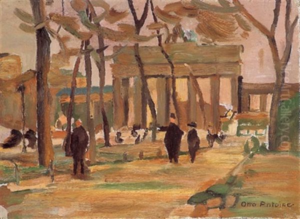 Am Brandenburger Tor In Berlin Oil Painting by Otto Antoine