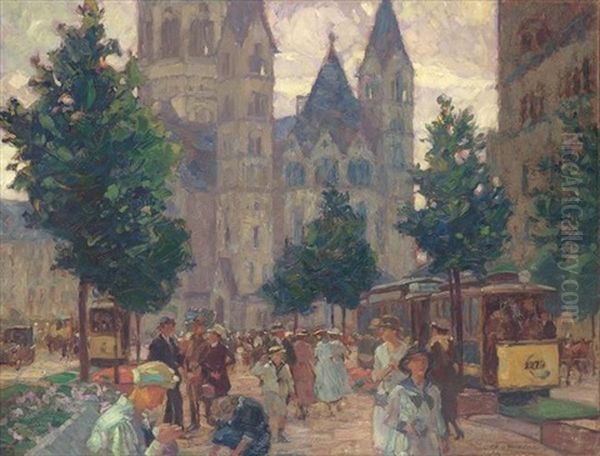 In Der Tauentzienstrasse Oil Painting by Otto Antoine