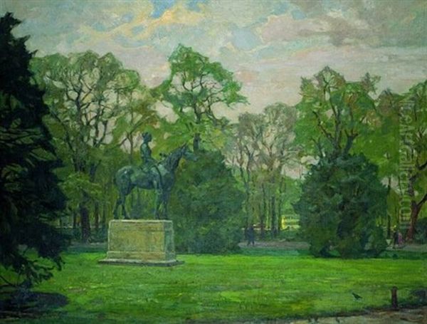 Im Tiergarten Bei Der Amazone Von Tuaillon Oil Painting by Otto Antoine