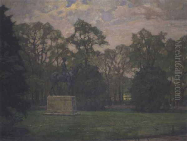 Im Tiergarten Bei Der Amazone Von Tuaillon Oil Painting by Otto Antoine