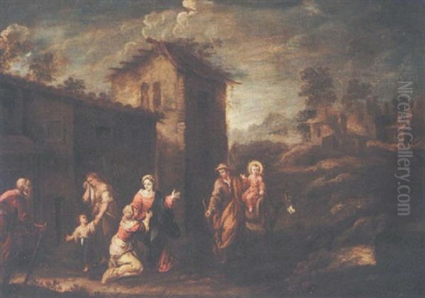 The Departure Of The Flight Into Egypt Oil Painting by Francisco Antolinez