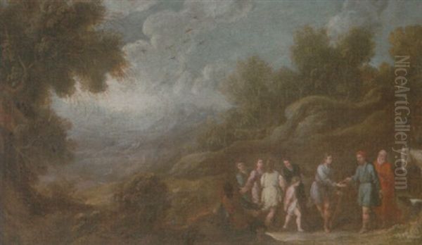 Joseph Being Sold Into Slavery By His Brothers Oil Painting by Francisco Antolinez