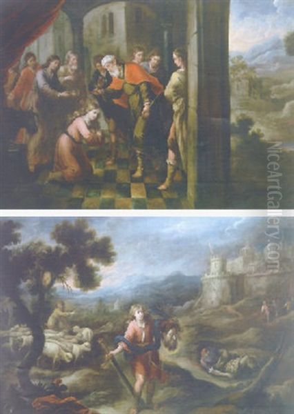 David Anointed By Samuel Oil Painting by Francisco Antolinez