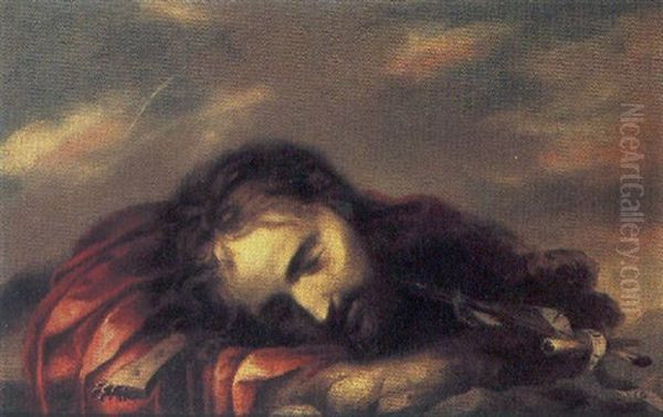 The Head Of Saint John The Baptist Oil Painting by Jose Antolinez