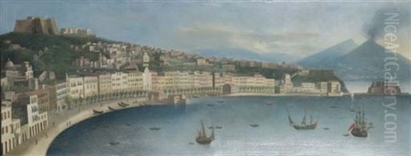 Napoli Vista Dalla Collina Di Posillipo Oil Painting by Pietro Antoniani