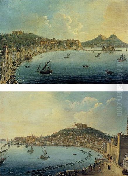 View Of Naples And The Certosa Di San Martino Oil Painting by Pietro Antoniani