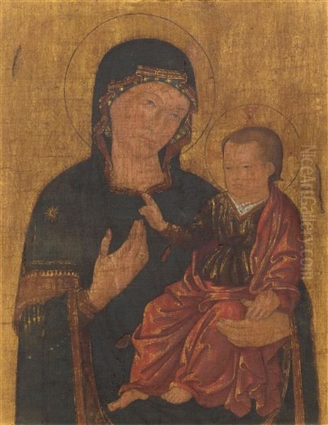 Madonna Of The Santa Maria Del Popolo Oil Painting by Romano Antoniazzo