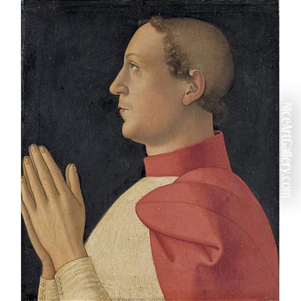 Portrait Of Cardinal Philippe De Levis Oil Painting by Romano Antoniazzo