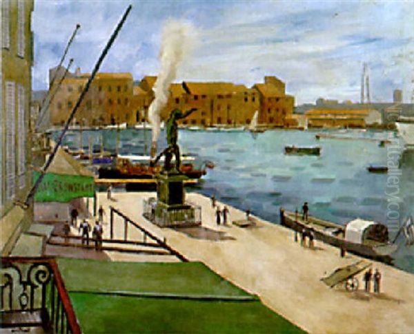 Le Quai Croustad Toulon Oil Painting by Louis Robert Antral